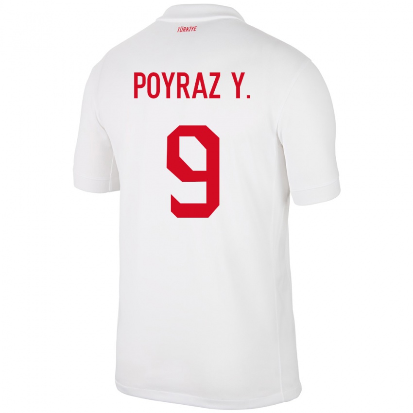Damen Türkei Poyraz Yıldırım #9 Weiß Heimtrikot Trikot 24-26 T-Shirt