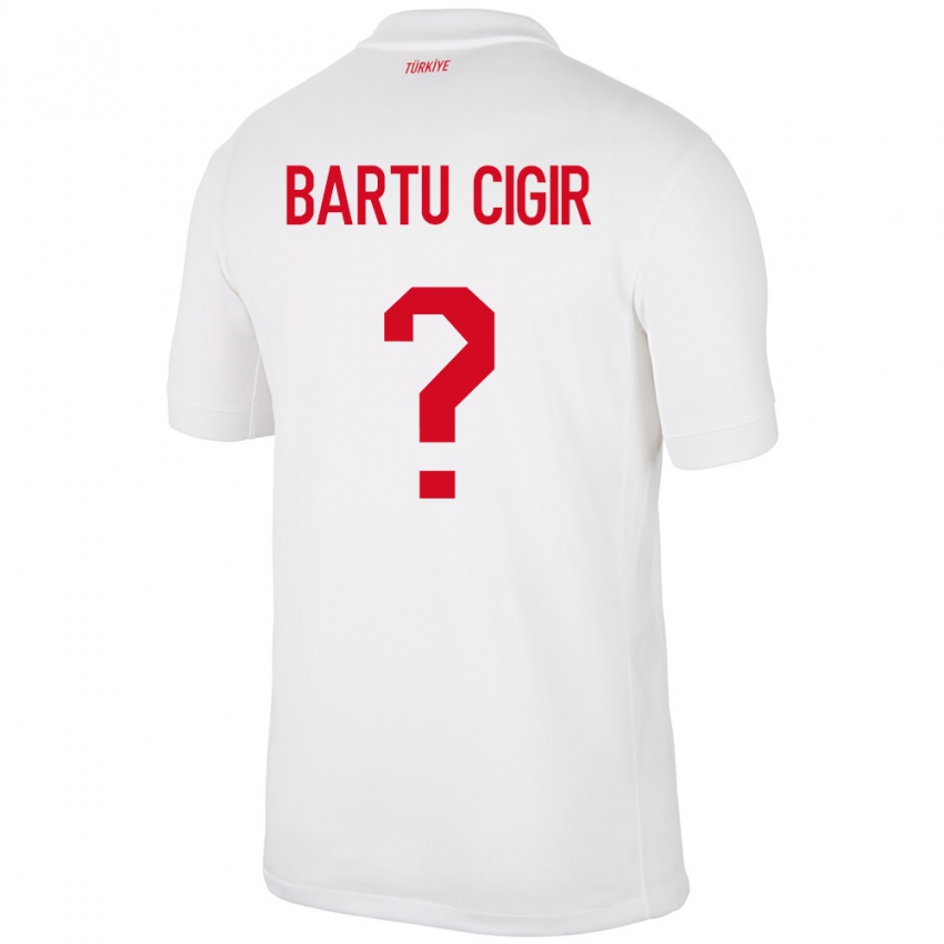 Damen Türkei Can Bartu Çığır #0 Weiß Heimtrikot Trikot 24-26 T-Shirt