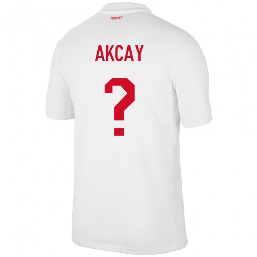 Damen Türkei Yasin Akçay #0 Weiß Heimtrikot Trikot 24-26 T-Shirt