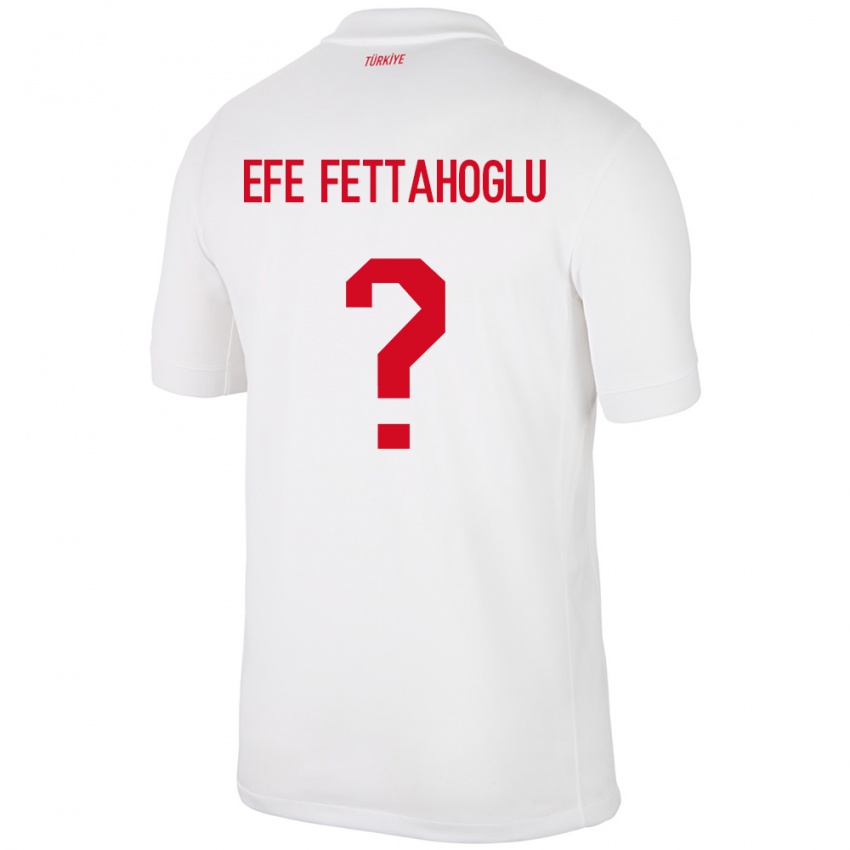 Damen Türkei Adnan Efe Fettahoğlu #0 Weiß Heimtrikot Trikot 24-26 T-Shirt
