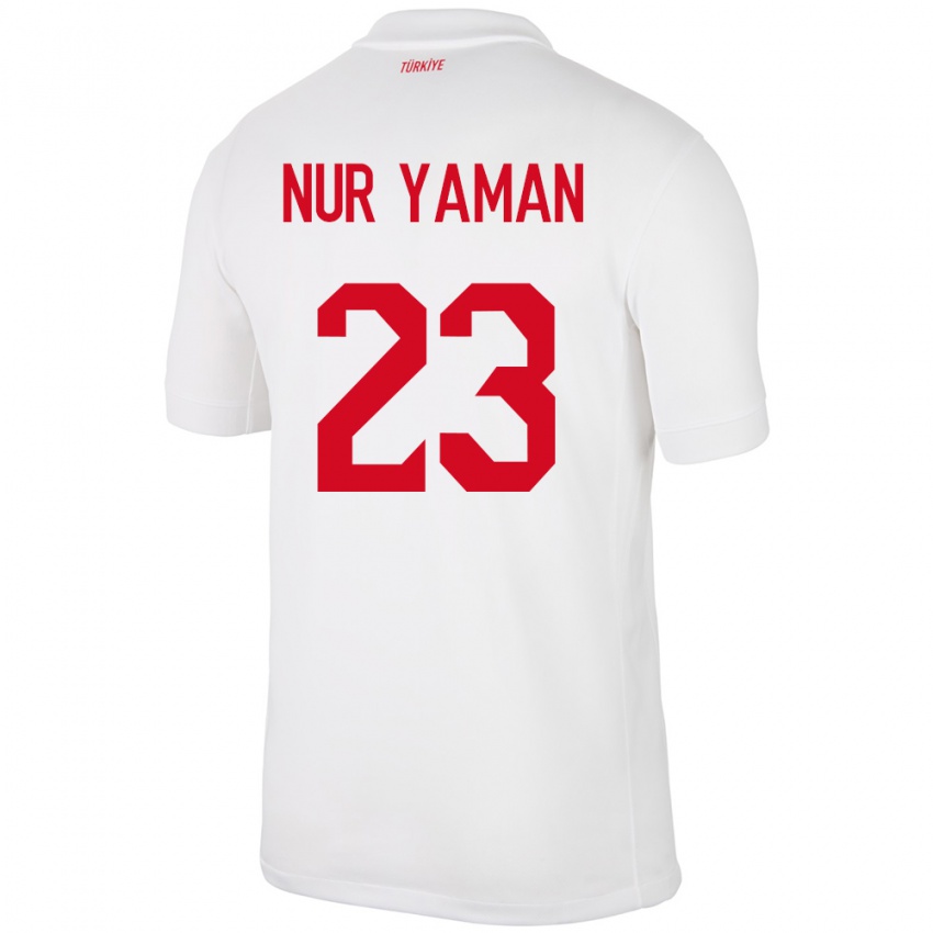 Damen Türkei Gamze Nur Yaman #23 Weiß Heimtrikot Trikot 24-26 T-Shirt