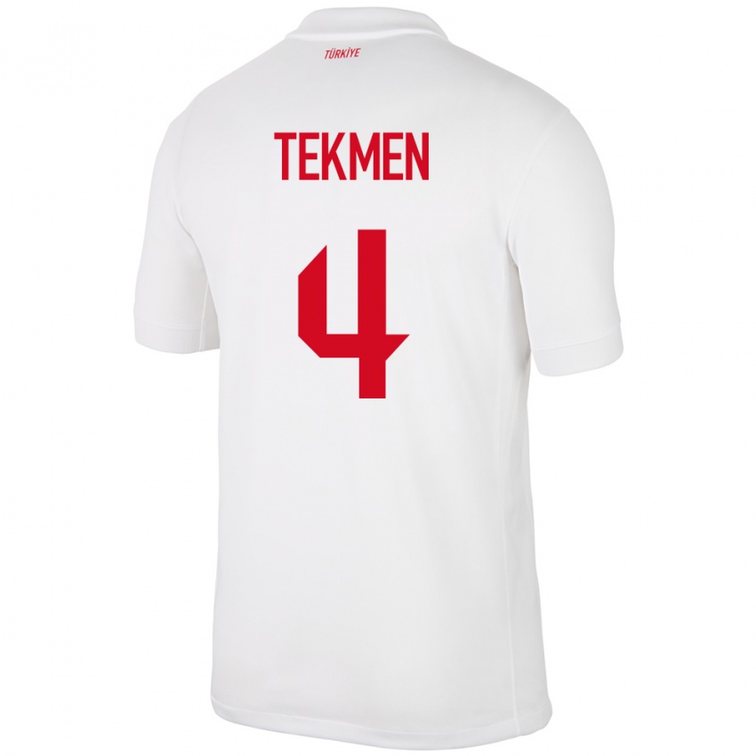 Damen Türkei Ece Tekmen #4 Weiß Heimtrikot Trikot 24-26 T-Shirt