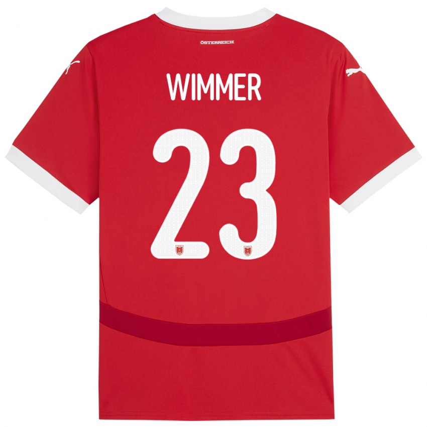 Damen Österreich Patrick Wimmer #23 Rot Heimtrikot Trikot 24-26 T-Shirt