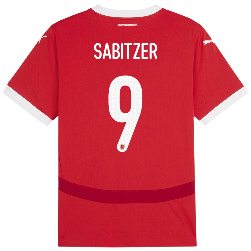 Damen Österreich Marcel Sabitzer #9 Rot Heimtrikot Trikot 24-26 T-Shirt