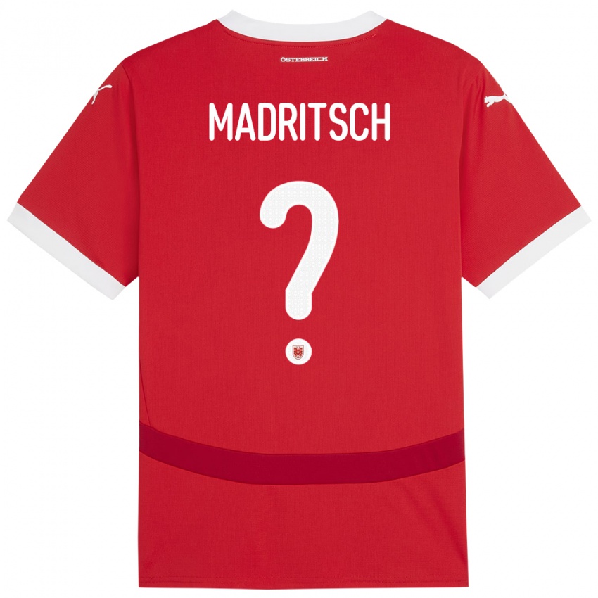 Damen Österreich Diego Madritsch #0 Rot Heimtrikot Trikot 24-26 T-Shirt