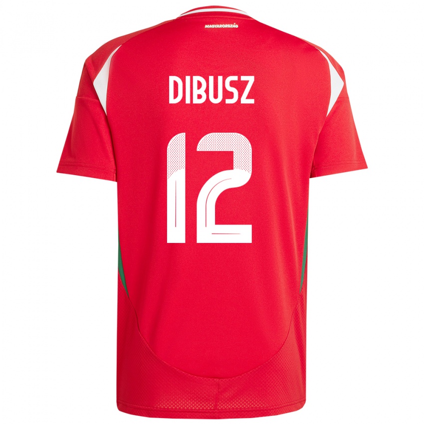 Damen Ungarn Dénes Dibusz #12 Rot Heimtrikot Trikot 24-26 T-Shirt