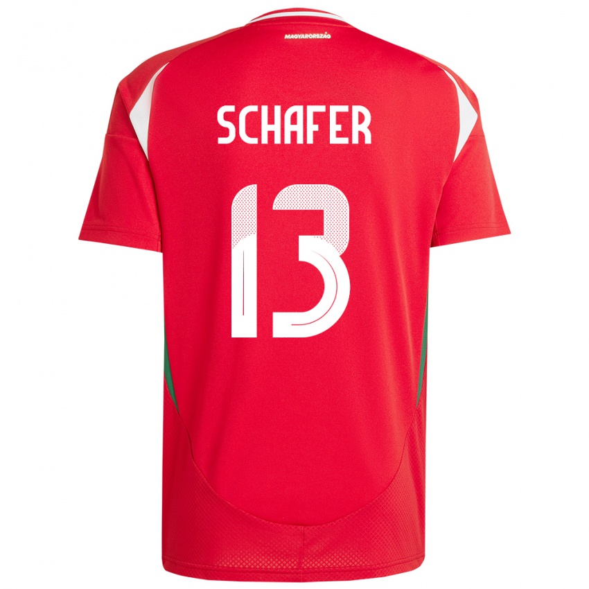 Damen Ungarn András Schäfer #13 Rot Heimtrikot Trikot 24-26 T-Shirt