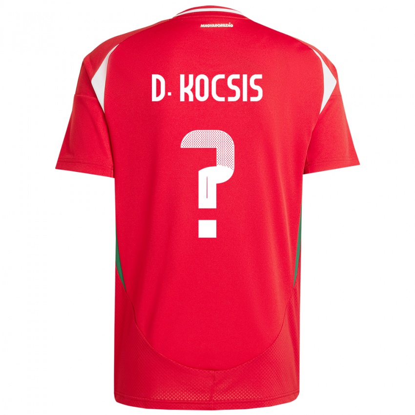 Damen Ungarn Dominik Kocsis #0 Rot Heimtrikot Trikot 24-26 T-Shirt