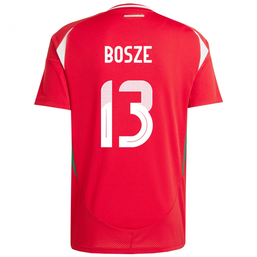 Damen Ungarn Levente Bősze #13 Rot Heimtrikot Trikot 24-26 T-Shirt