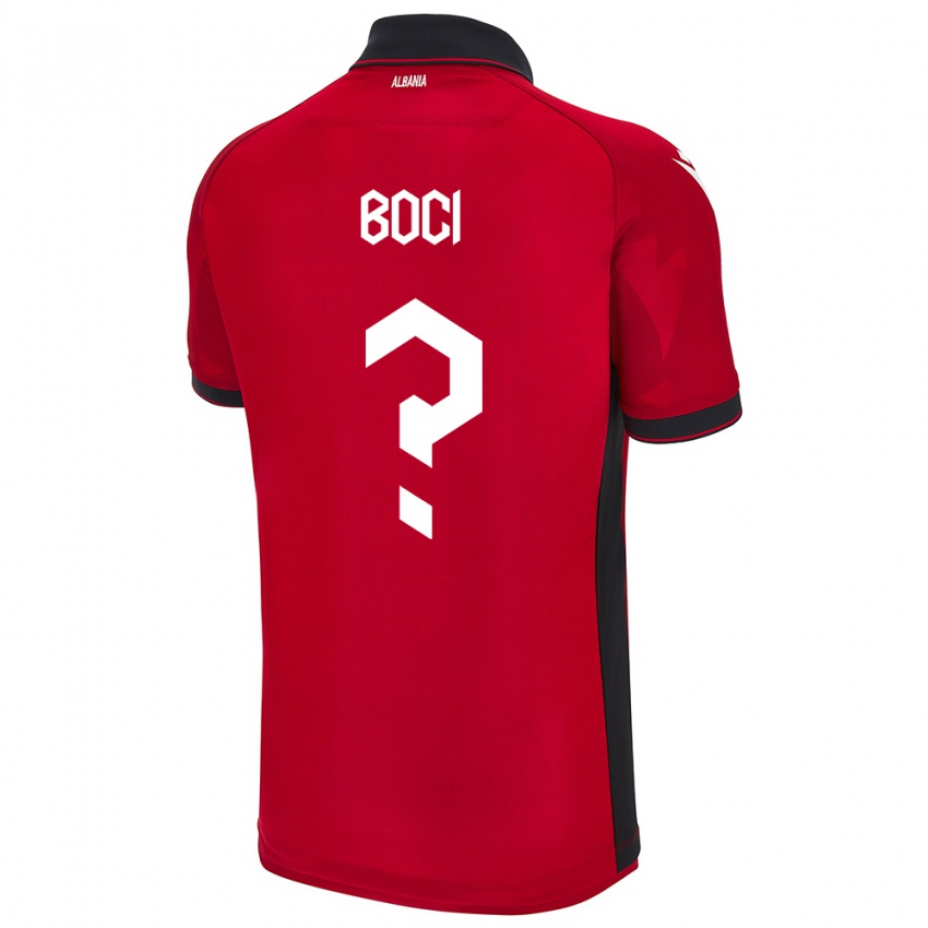 Damen Albanien Muco Boci #0 Rot Heimtrikot Trikot 24-26 T-Shirt
