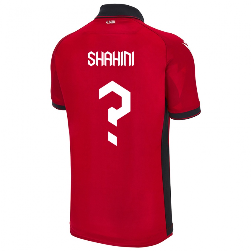 Damen Albanien Isti Shahini #0 Rot Heimtrikot Trikot 24-26 T-Shirt