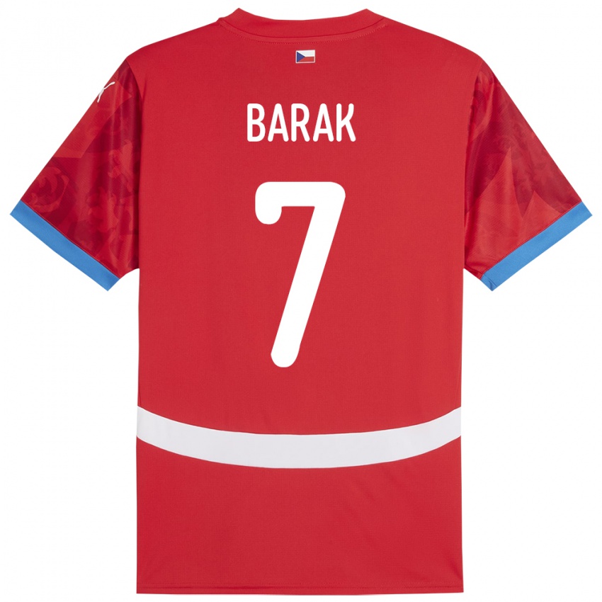 Damen Tschechien Antonín Barák #7 Rot Heimtrikot Trikot 24-26 T-Shirt