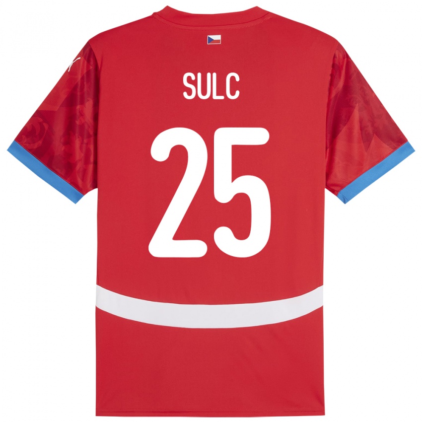 Damen Tschechien Pavel Sulc #25 Rot Heimtrikot Trikot 24-26 T-Shirt