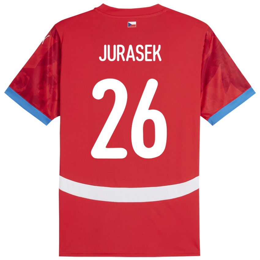 Damen Tschechien Matej Jurasek #26 Rot Heimtrikot Trikot 24-26 T-Shirt