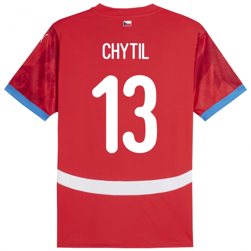 Damen Tschechien Mojmir Chytil #13 Rot Heimtrikot Trikot 24-26 T-Shirt