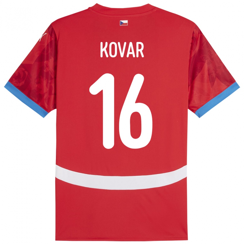 Damen Tschechien Matej Kovar #16 Rot Heimtrikot Trikot 24-26 T-Shirt