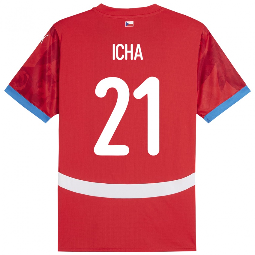Damen Tschechien Marek Icha #21 Rot Heimtrikot Trikot 24-26 T-Shirt