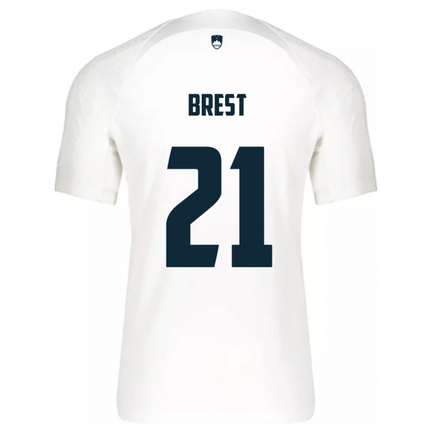 Damen Slowenien Marko Brest #21 Weiß Heimtrikot Trikot 24-26 T-Shirt