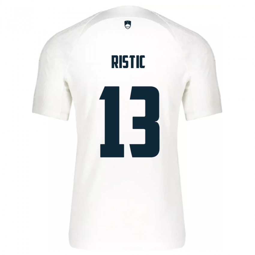 Damen Slowenien Aleks Ristic #13 Weiß Heimtrikot Trikot 24-26 T-Shirt