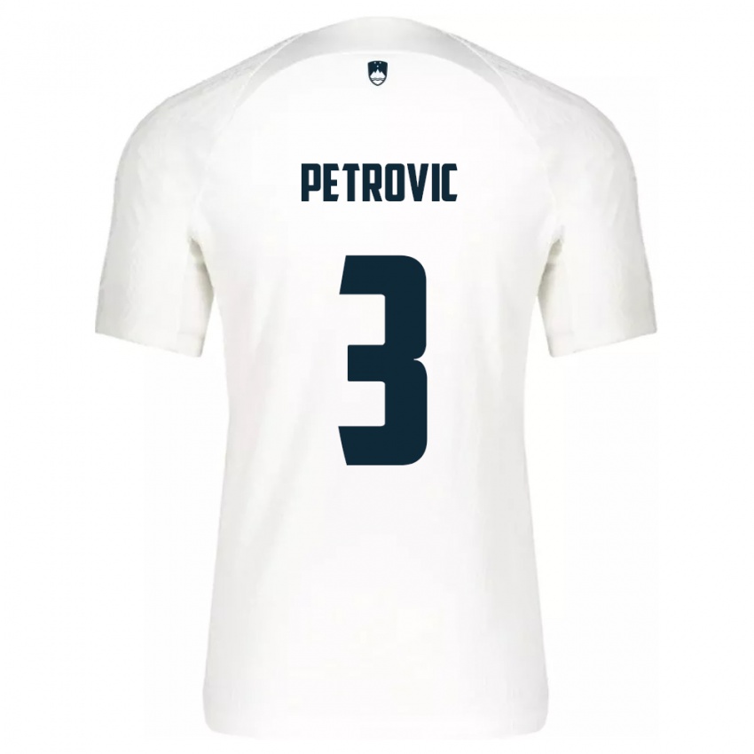 Damen Slowenien Zan Petrovic #3 Weiß Heimtrikot Trikot 24-26 T-Shirt