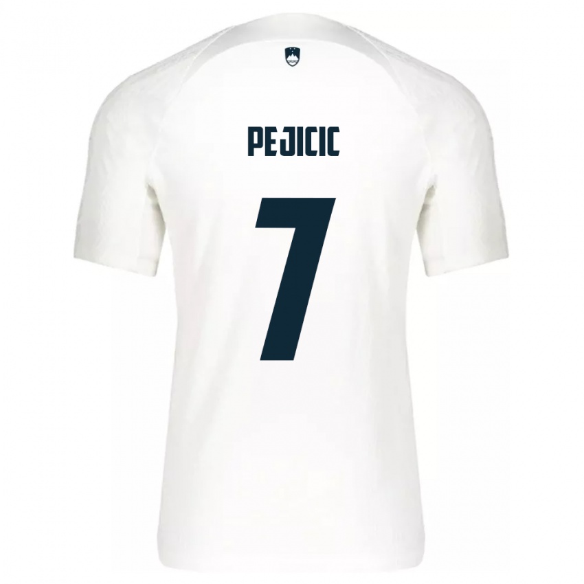 Damen Slowenien David Pejičić #7 Weiß Heimtrikot Trikot 24-26 T-Shirt