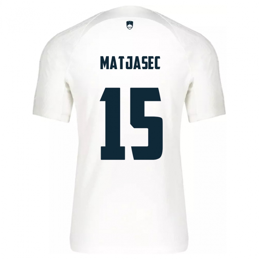 Damen Slowenien Miha Matjasec #15 Weiß Heimtrikot Trikot 24-26 T-Shirt