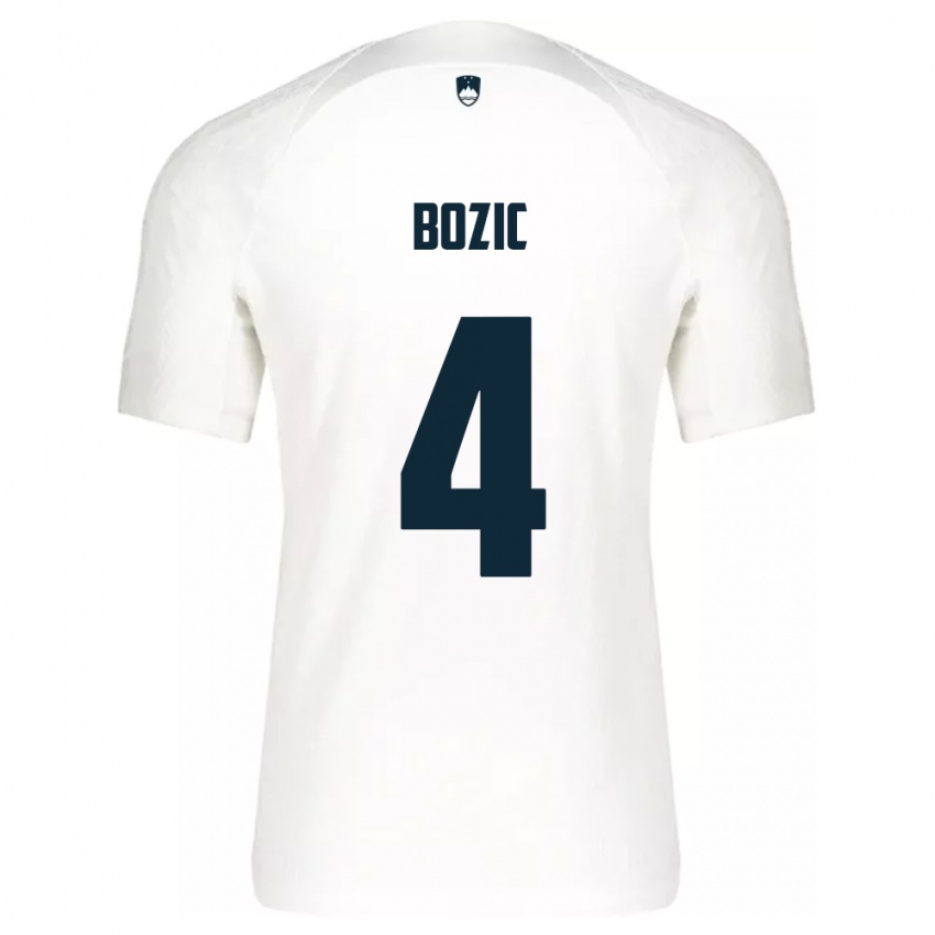 Damen Slowenien Viktor Bozic #4 Weiß Heimtrikot Trikot 24-26 T-Shirt
