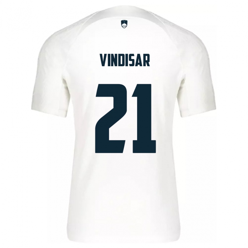 Damen Slowenien Zala Vindišar #21 Weiß Heimtrikot Trikot 24-26 T-Shirt