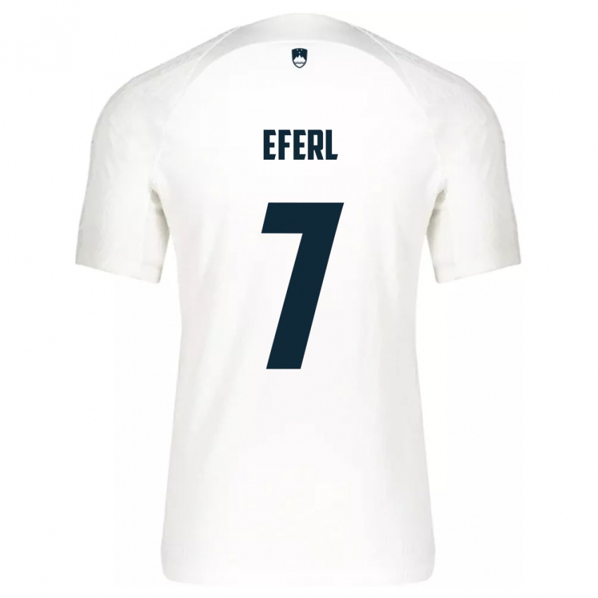 Damen Slowenien Anja Eferl #7 Weiß Heimtrikot Trikot 24-26 T-Shirt