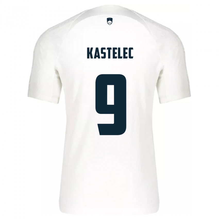 Damen Slowenien Mirjam Kastelec #9 Weiß Heimtrikot Trikot 24-26 T-Shirt