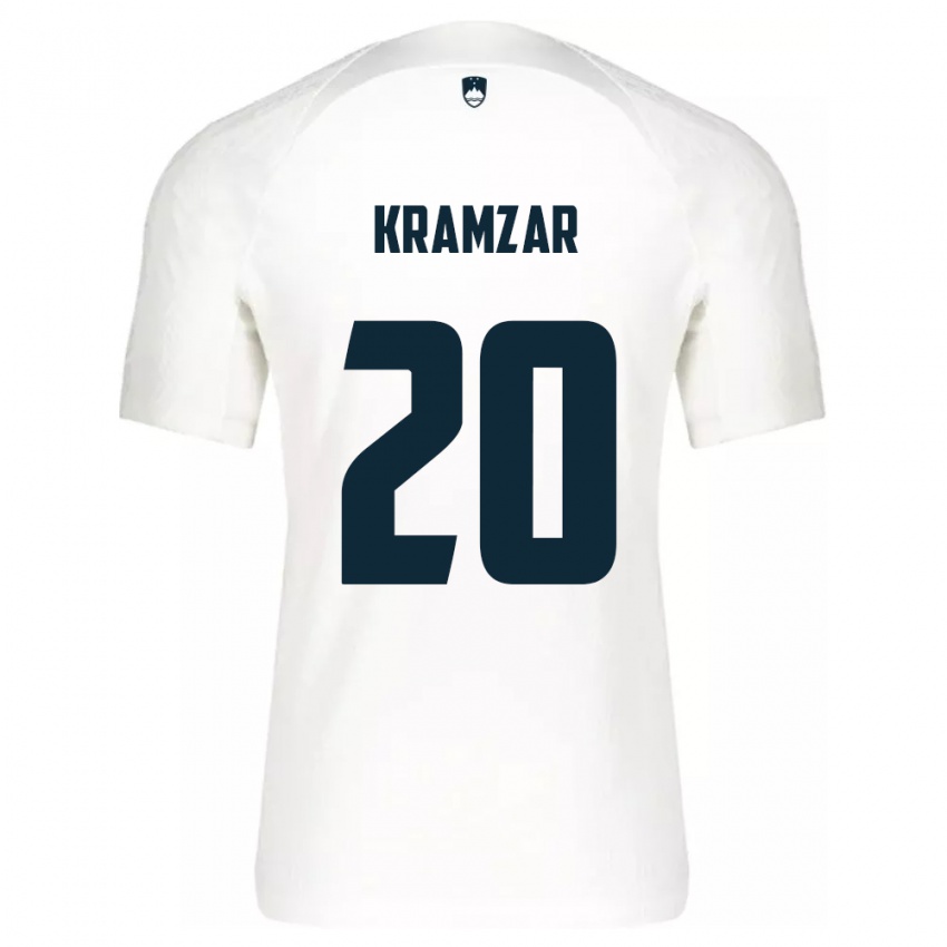 Damen Slowenien Zara Kramžar #20 Weiß Heimtrikot Trikot 24-26 T-Shirt