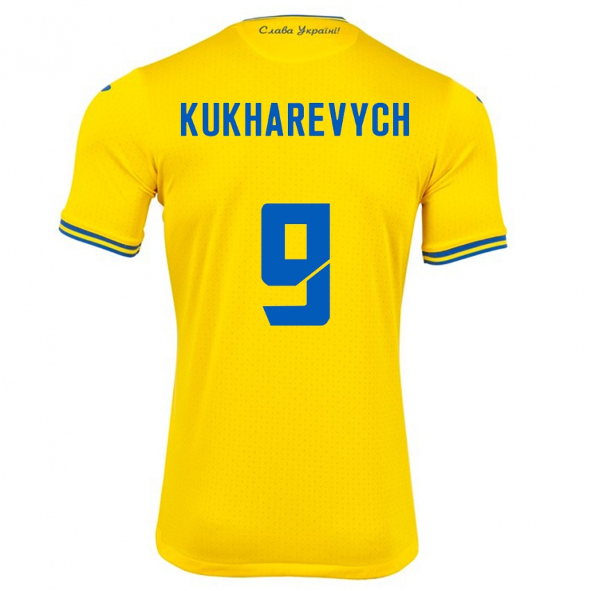 Damen Ukraine Mykola Kukharevych #9 Gelb Heimtrikot Trikot 24-26 T-Shirt