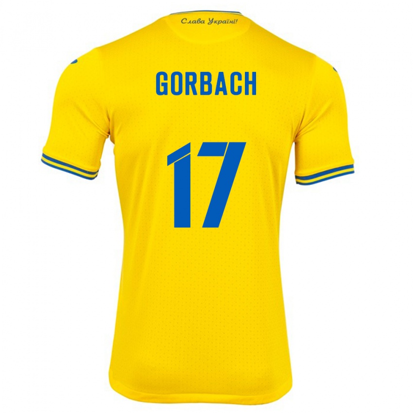 Damen Ukraine Igor Gorbach #17 Gelb Heimtrikot Trikot 24-26 T-Shirt