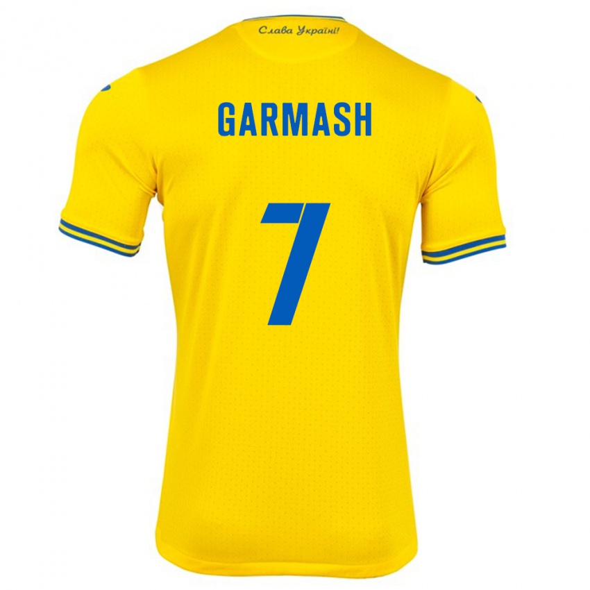 Damen Ukraine Yevgen Garmash #7 Gelb Heimtrikot Trikot 24-26 T-Shirt