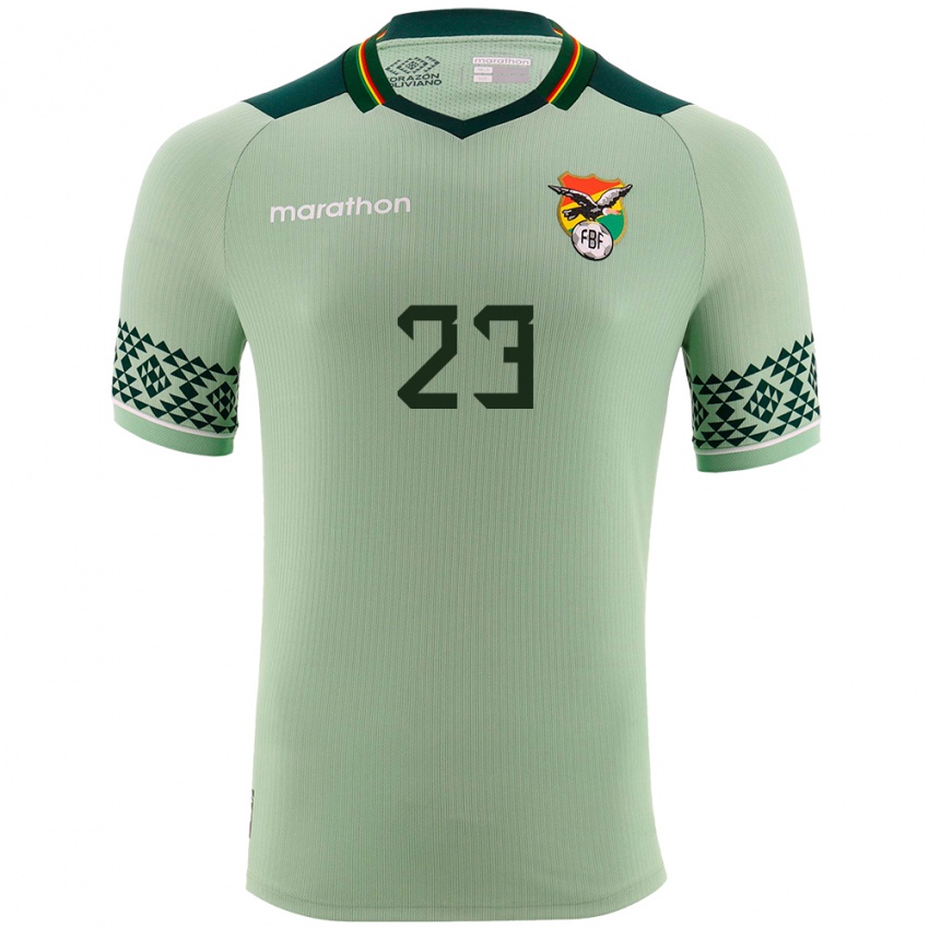 Damen Bolivien Leonardo Guzmán #23 Hellgrün Heimtrikot Trikot 24-26 T-Shirt