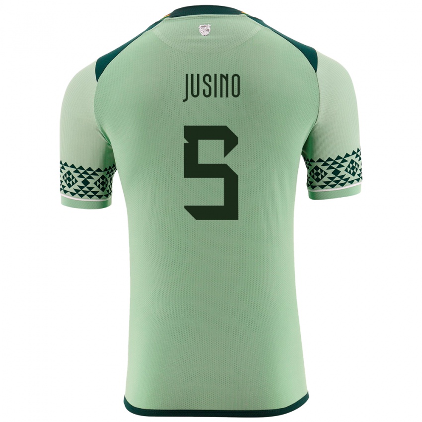 Damen Bolivien Adrián Jusino #5 Hellgrün Heimtrikot Trikot 24-26 T-Shirt