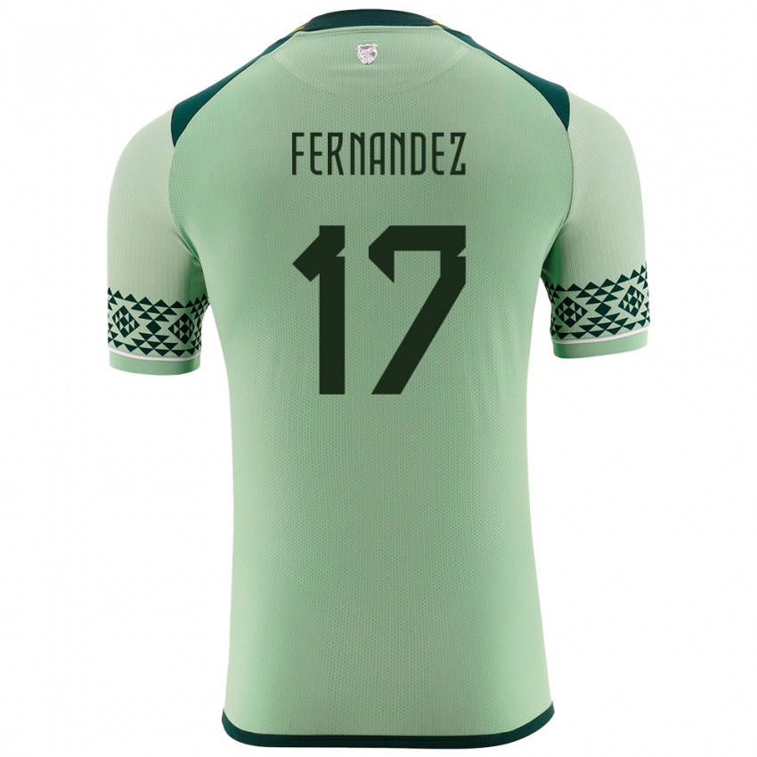 Damen Bolivien Roberto Fernández #17 Hellgrün Heimtrikot Trikot 24-26 T-Shirt