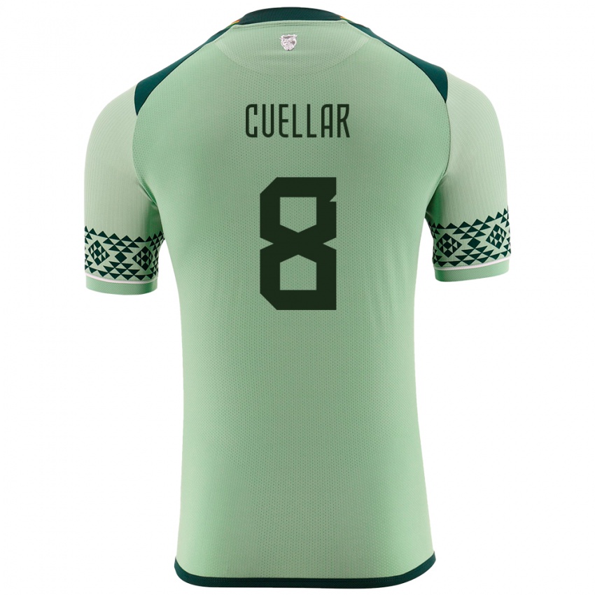 Damen Bolivien Jaume Cuéllar #8 Hellgrün Heimtrikot Trikot 24-26 T-Shirt