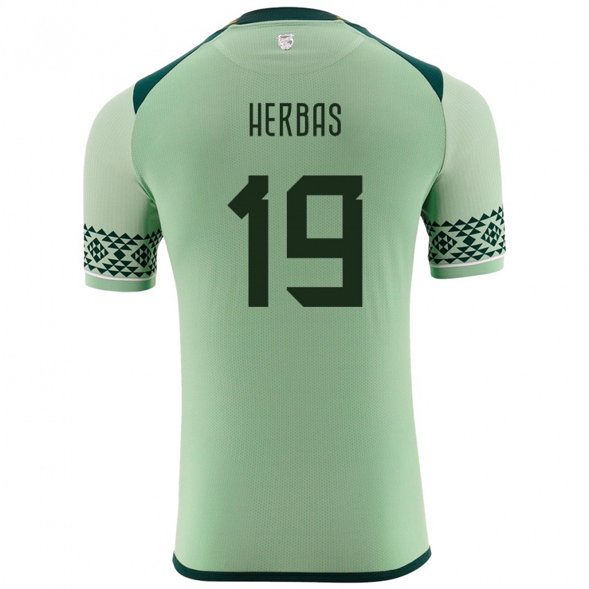 Damen Bolivien Alan Herbas #19 Hellgrün Heimtrikot Trikot 24-26 T-Shirt