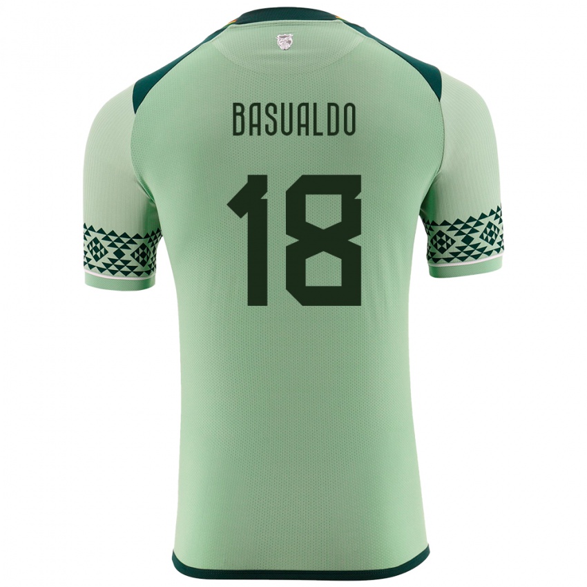 Damen Bolivien Yoselin Basualdo #18 Hellgrün Heimtrikot Trikot 24-26 T-Shirt