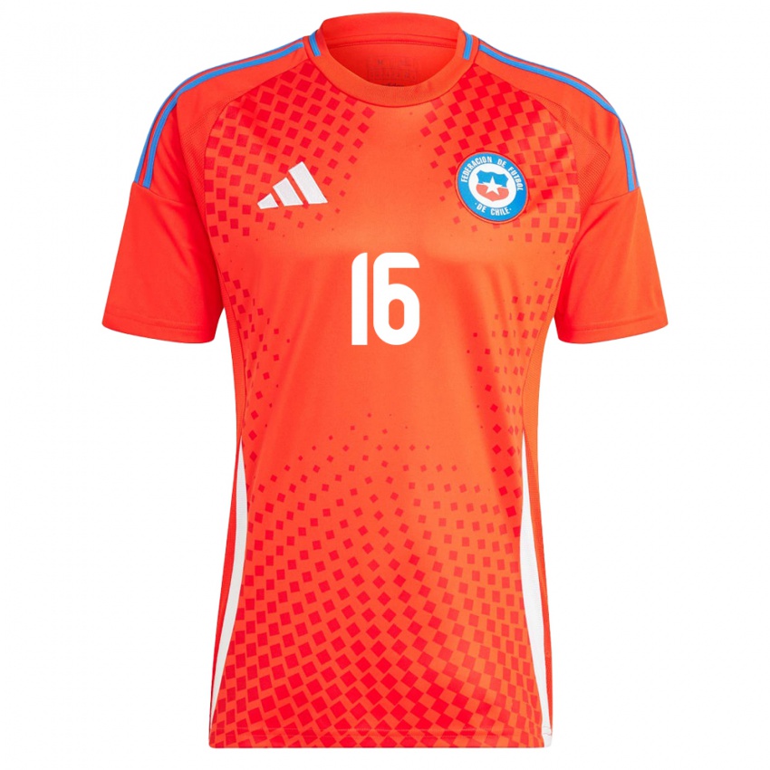 Damen Chile Igor Lichnovsky #16 Rot Heimtrikot Trikot 24-26 T-Shirt