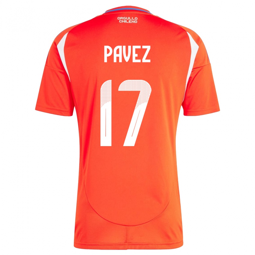 Damen Chile Esteban Pavez #17 Rot Heimtrikot Trikot 24-26 T-Shirt