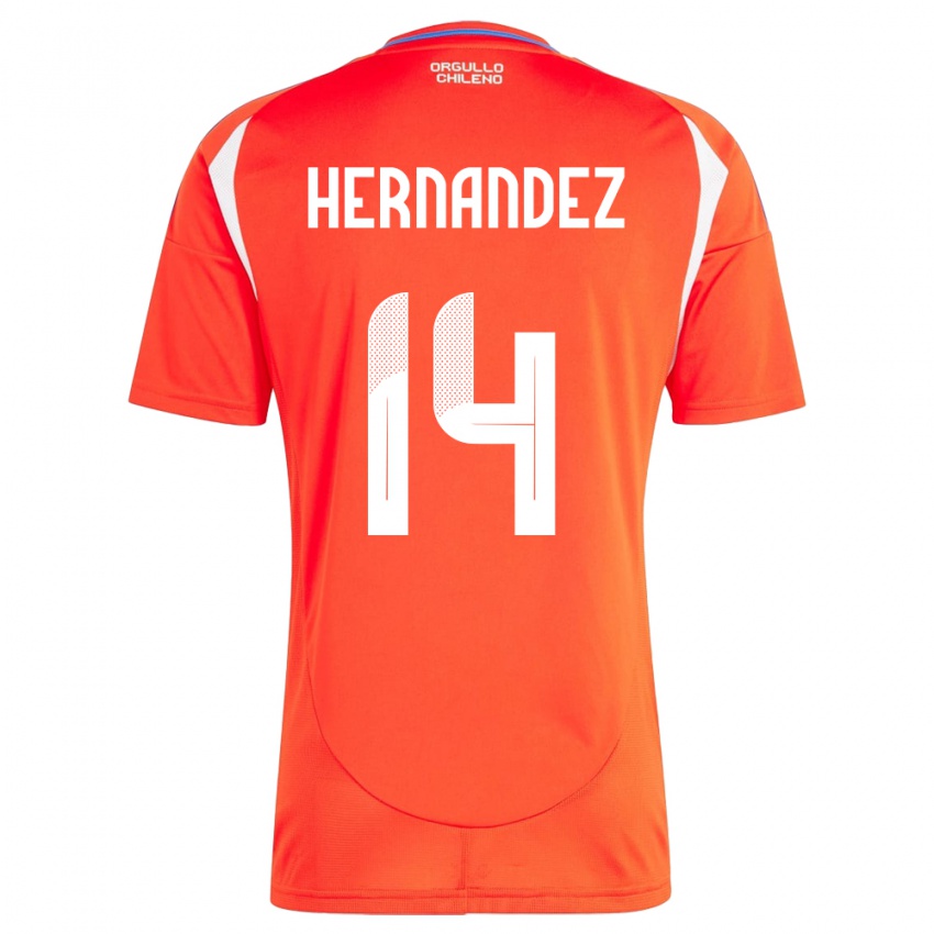 Damen Chile Leandro Hernández #14 Rot Heimtrikot Trikot 24-26 T-Shirt