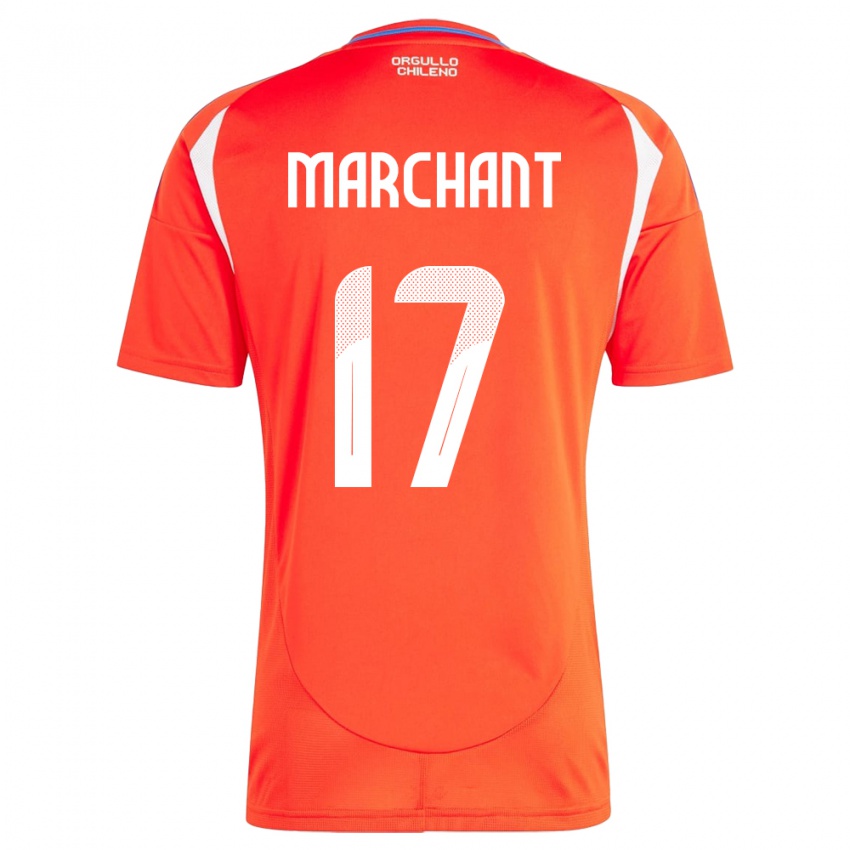 Damen Chile Francisco Marchant #17 Rot Heimtrikot Trikot 24-26 T-Shirt
