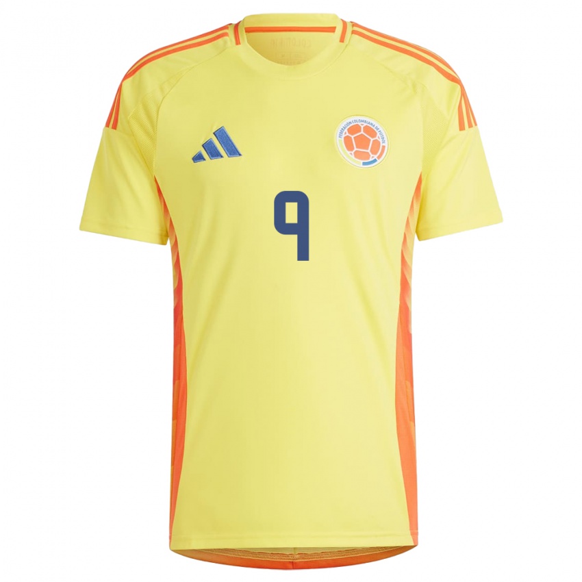 Damen Kolumbien Juan Esteban Sánchez #9 Gelb Heimtrikot Trikot 24-26 T-Shirt