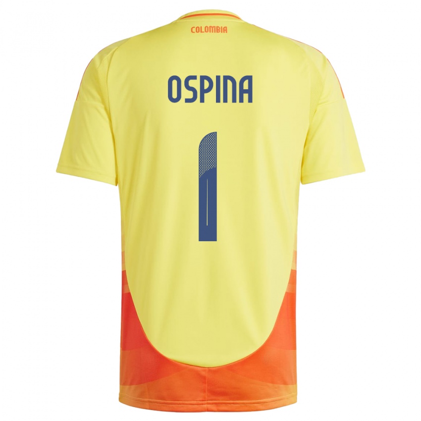 Damen Kolumbien David Ospina #1 Gelb Heimtrikot Trikot 24-26 T-Shirt
