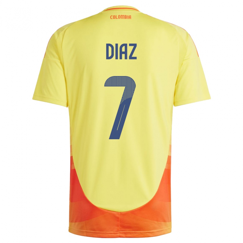 Damen Kolumbien Luis Díaz #7 Gelb Heimtrikot Trikot 24-26 T-Shirt