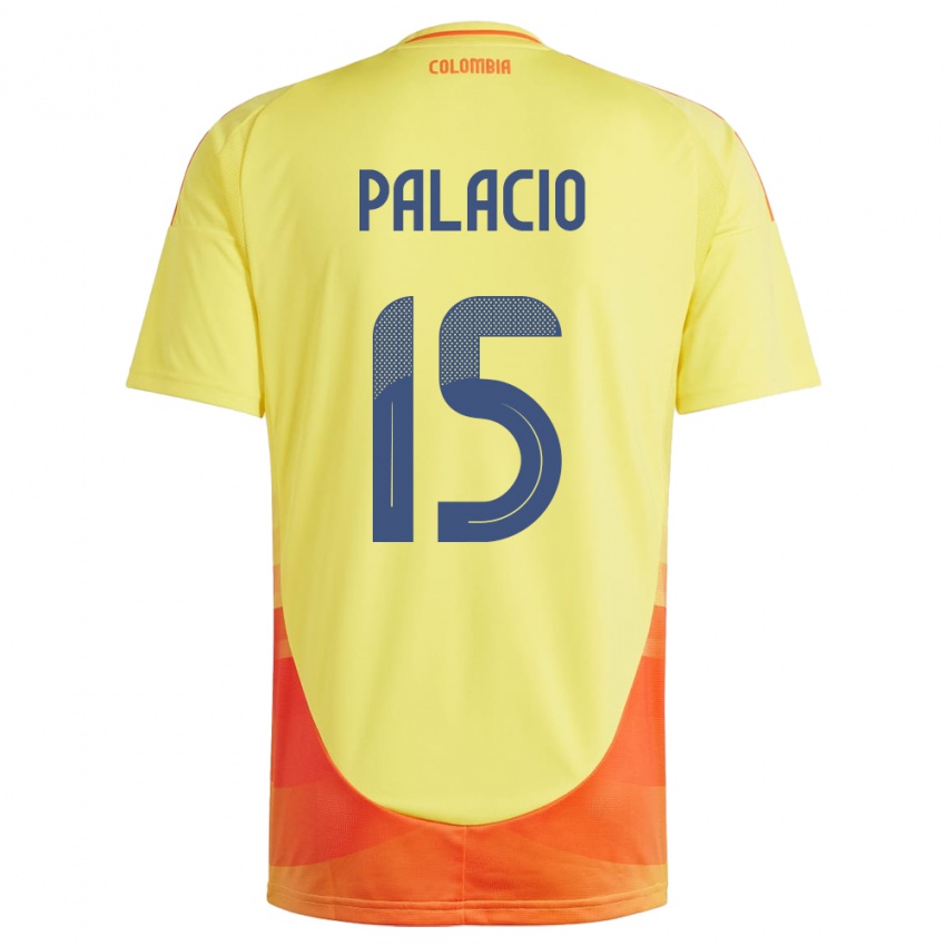 Damen Kolumbien Nelson Palacio #15 Gelb Heimtrikot Trikot 24-26 T-Shirt