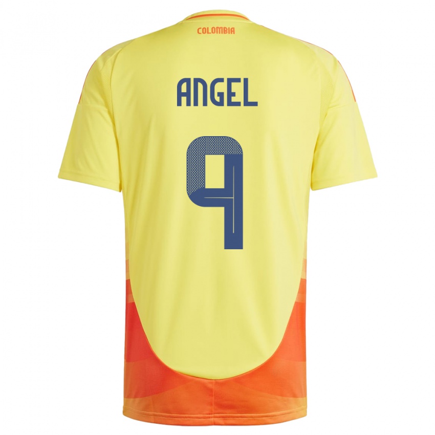 Damen Kolumbien Tomás Ángel #9 Gelb Heimtrikot Trikot 24-26 T-Shirt