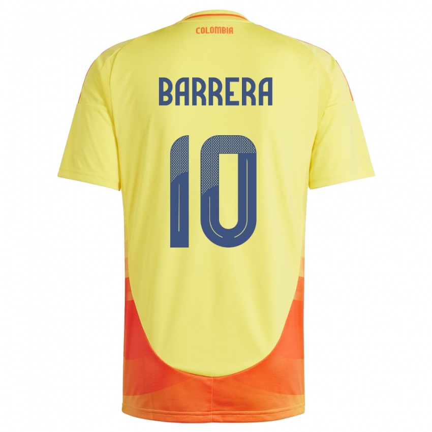 Damen Kolumbien Jordan Barrera #10 Gelb Heimtrikot Trikot 24-26 T-Shirt